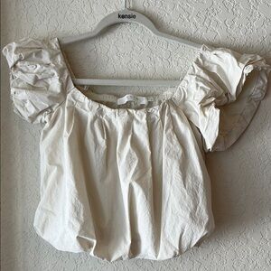 Astr Cream Off the Shoulder Puff Sleeve Blouse